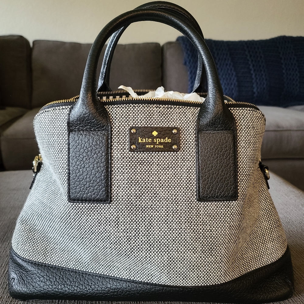 Kate Spade Black White Satchel Handbag